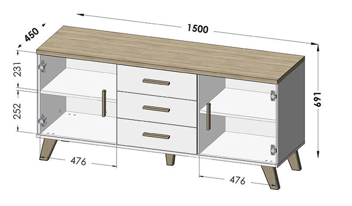 Фото комоду 150 LOTTA CAMA 2D3S білий