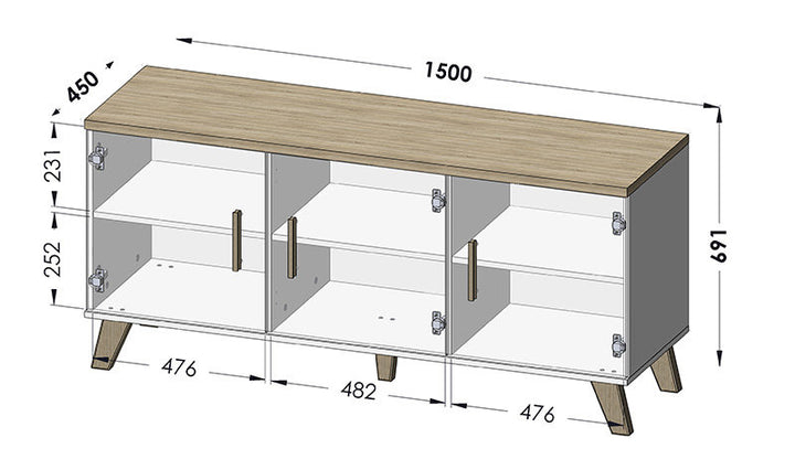 Фото комоду 150 LOTTA CAMA 3D білий