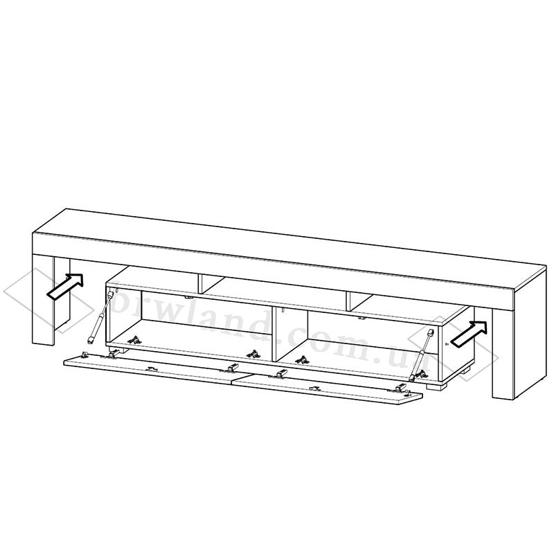 Фото схеми наповнення тумби під телевізор SOLO CAMA