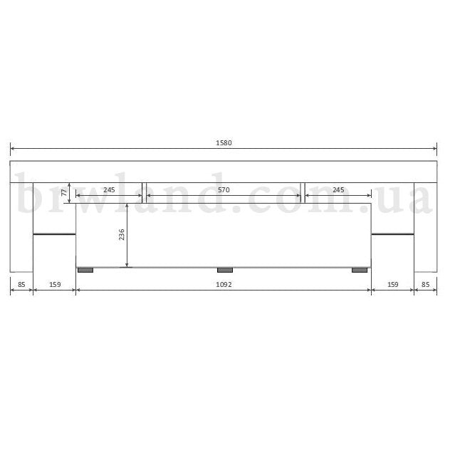 Фото схеми з розмірами тумби під телевізор 158 TORO CAMA