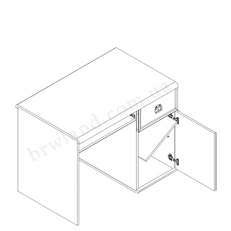 На фото схема наповнення письмового столу JBIU1D1S/120 ІНДІАНА шуттер БРВ (МОНТАНА ВМК)