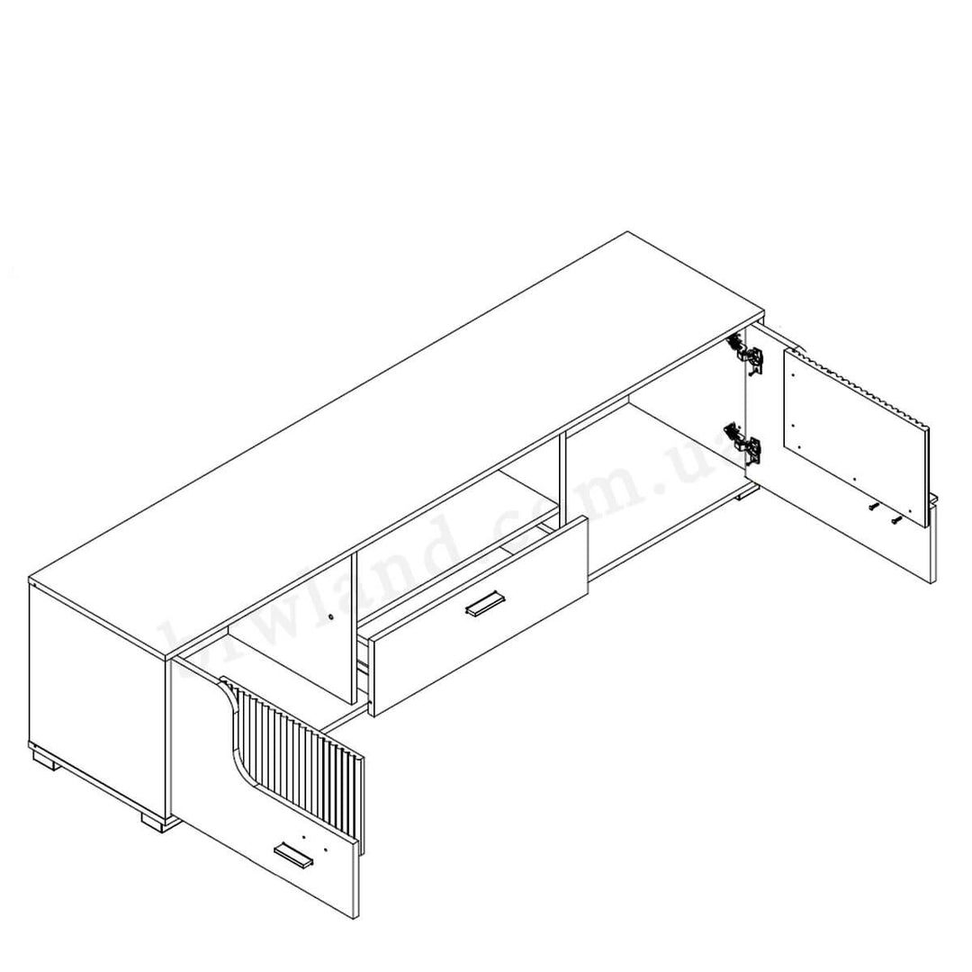 Фото схеми наповнення тумби під телевізор стінки СІЄНА БРВ з підсвіткою