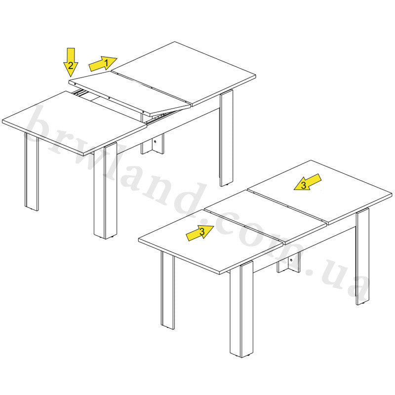 Фото схеми розкладання обіднього столу 130/175 SAPORI MEBELBOS