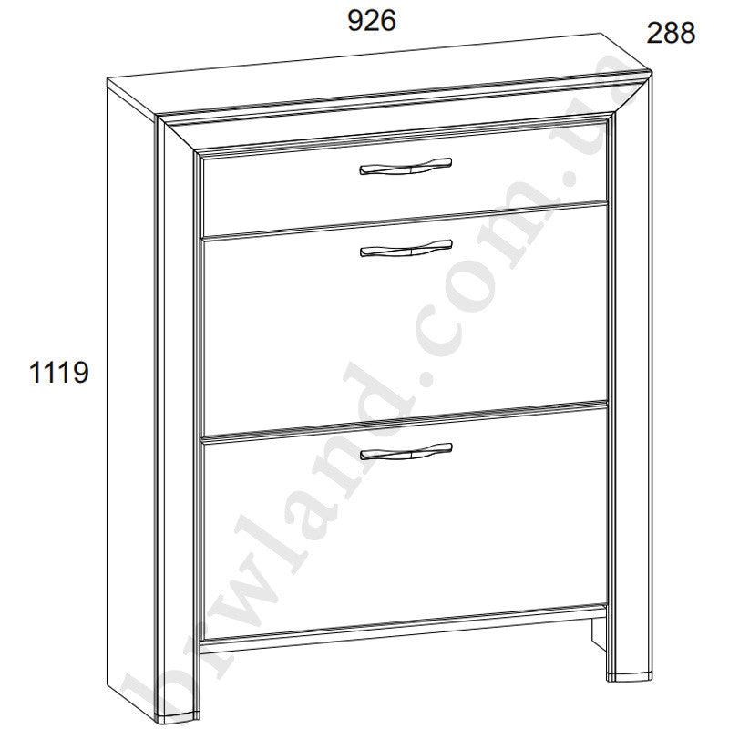 Фото схеми з розмірами тумби для взуття SAPORI MEBELBOS 2K1S