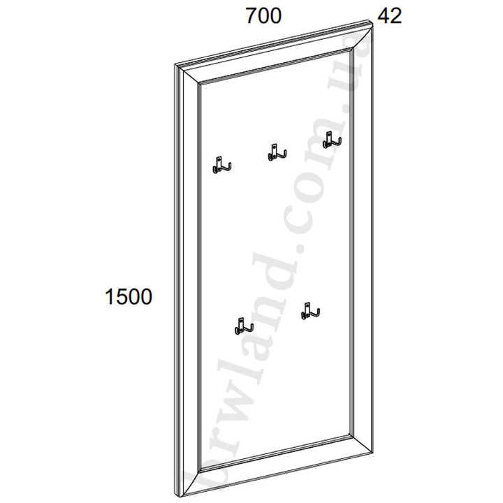На фото схема розмірів вішака 70 SAPORI MEBELBOS