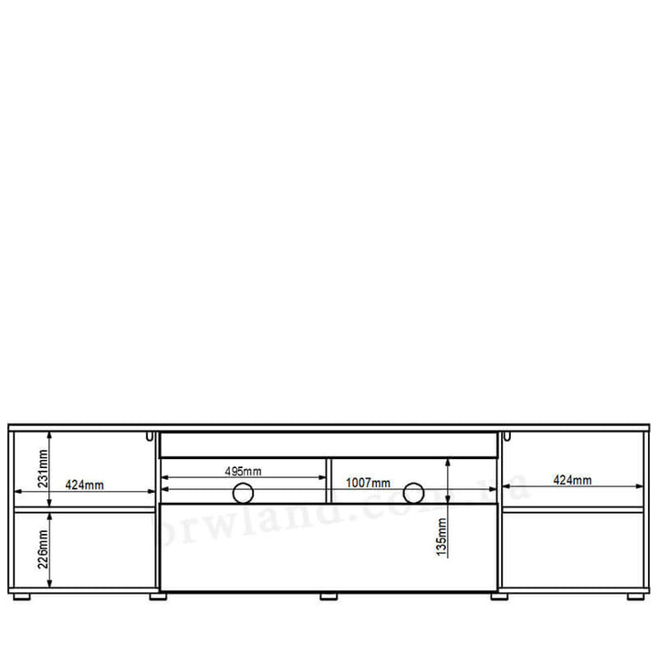 На фото схема з розмірами тумби ТВ MEMPHIS BRW RTV2D1S/5/19