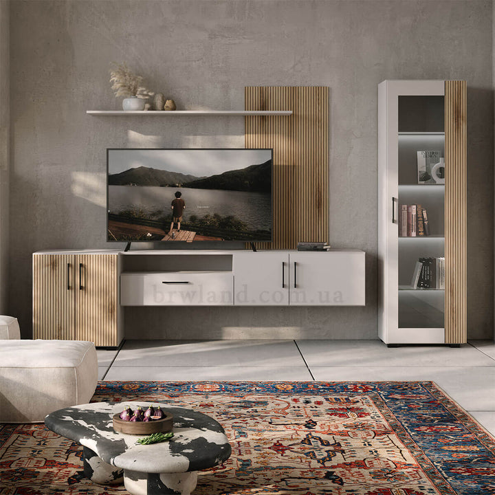 Фото меблів для вітальні МОНТЕРО БРВ з вітриною