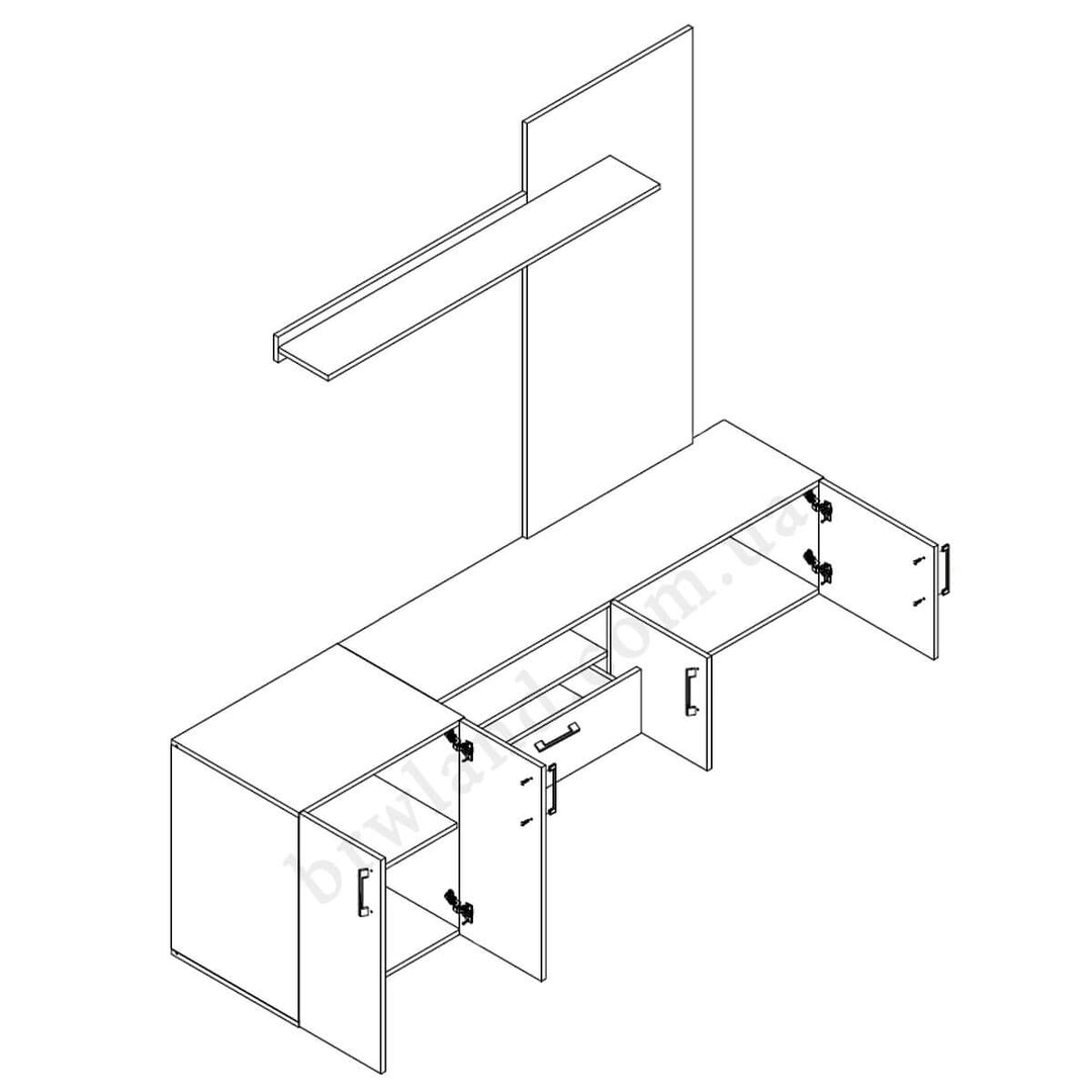 Фото схеми наповнення меблів для вітальні МОНТЕРО БРВ
