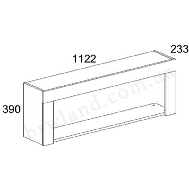 На фото схема з розмірами полиці 110 MORTIZ MEBELBOS