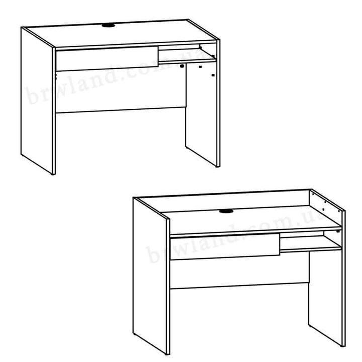 Фото двох варіантів розташування стільниці письмового столу NANDU BIU1S BRW