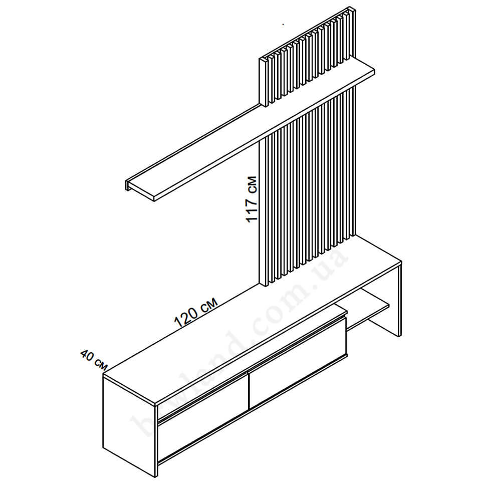 Фото схеми з розмірами стiнки НЕО 2 ГЕРБОР
