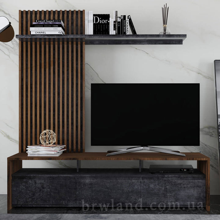 Фото стiнки НЕО ГЕРБОР дуб ліворно / бетон темний