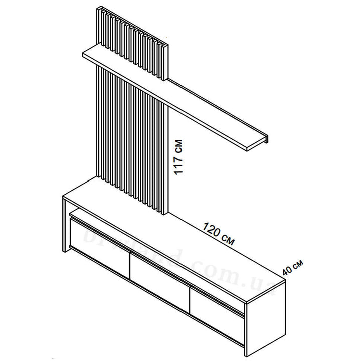 Фото схеми з розмірами стiнки НЕО ГЕРБОР