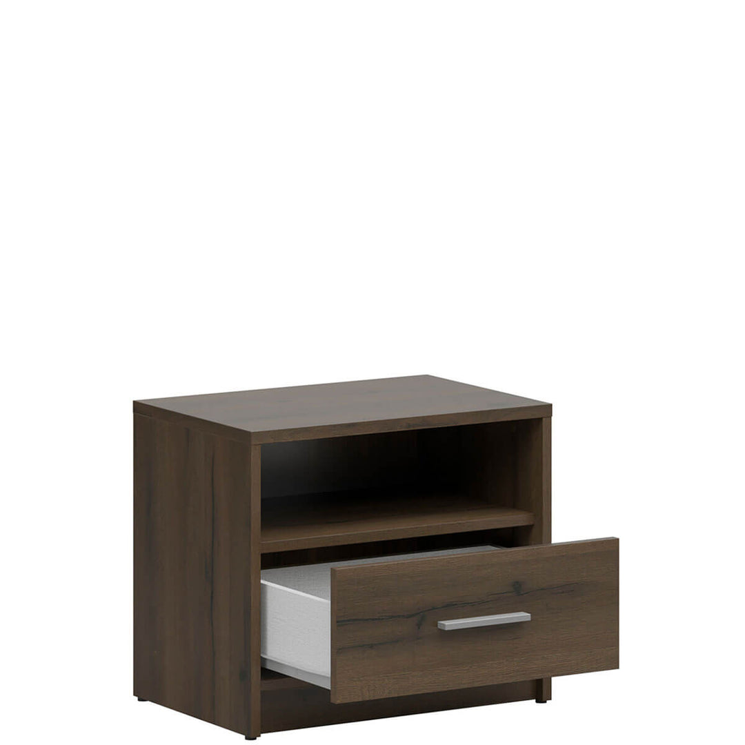 Фото наповнення приліжкової тумбочки NEPO PLUS KOM1S BRW дуб шляхетний