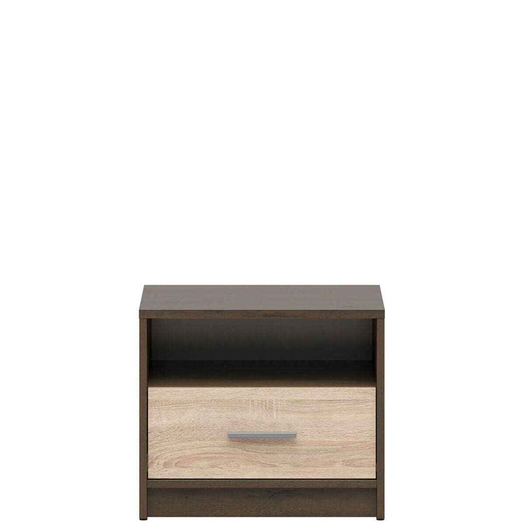Фото приліжкової тумбочки NEPO PLUS KOM1S BRW дуб шляхетний / дуб сонома