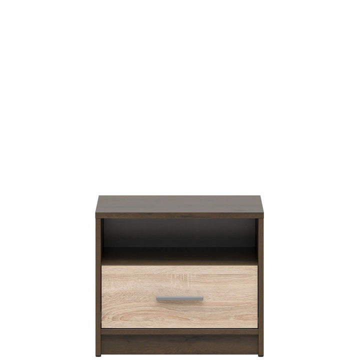 Фото приліжкової тумбочки NEPO PLUS KOM1S BRW дуб шляхетний / дуб сонома