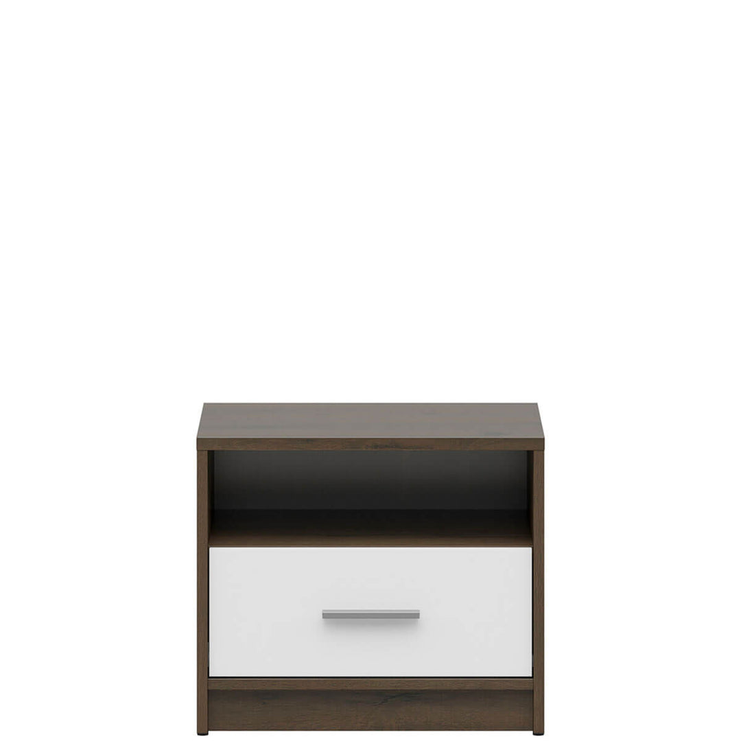 Фото приліжкової тумбочки NEPO PLUS KOM1S BRW дуб шляхетний /білий