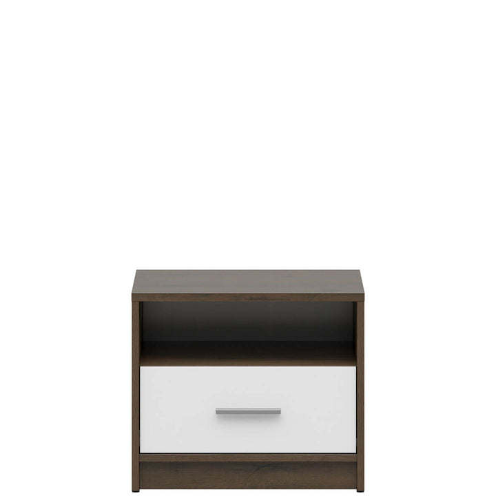Фото приліжкової тумбочки NEPO PLUS KOM1S BRW дуб шляхетний /білий