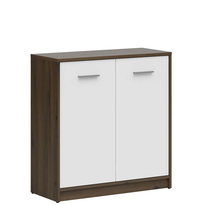 Фото вигляду збоку тумби NEPO PLUS BRW KOM2D дуб шляхетний / білий