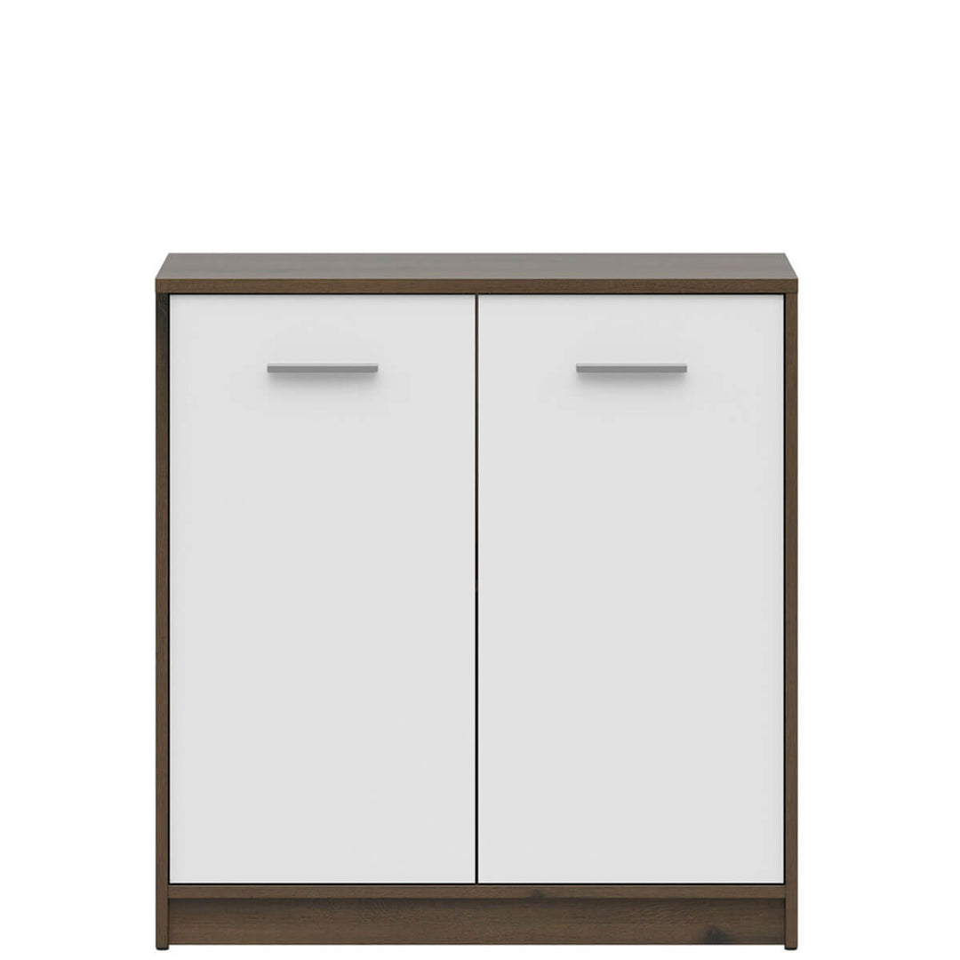 Фото тумби NEPO PLUS BRW KOM2D дуб шляхетний / білий