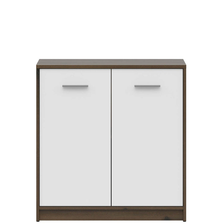 Фото тумби NEPO PLUS BRW KOM2D дуб шляхетний / білий