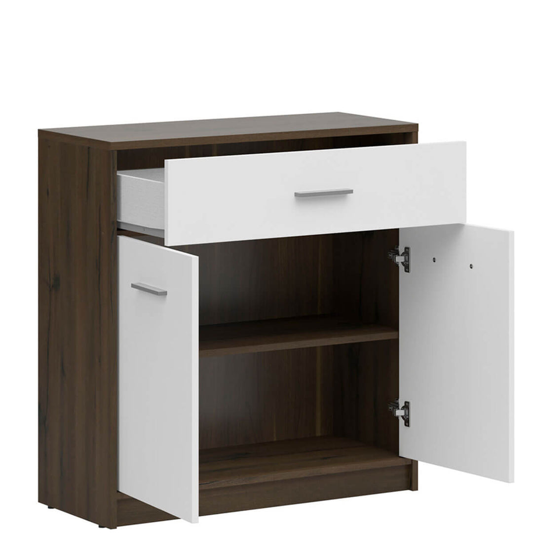 Фото наповнення тумби NEPO PLUS BRW KOM2D1S дуб шляхетний / білий