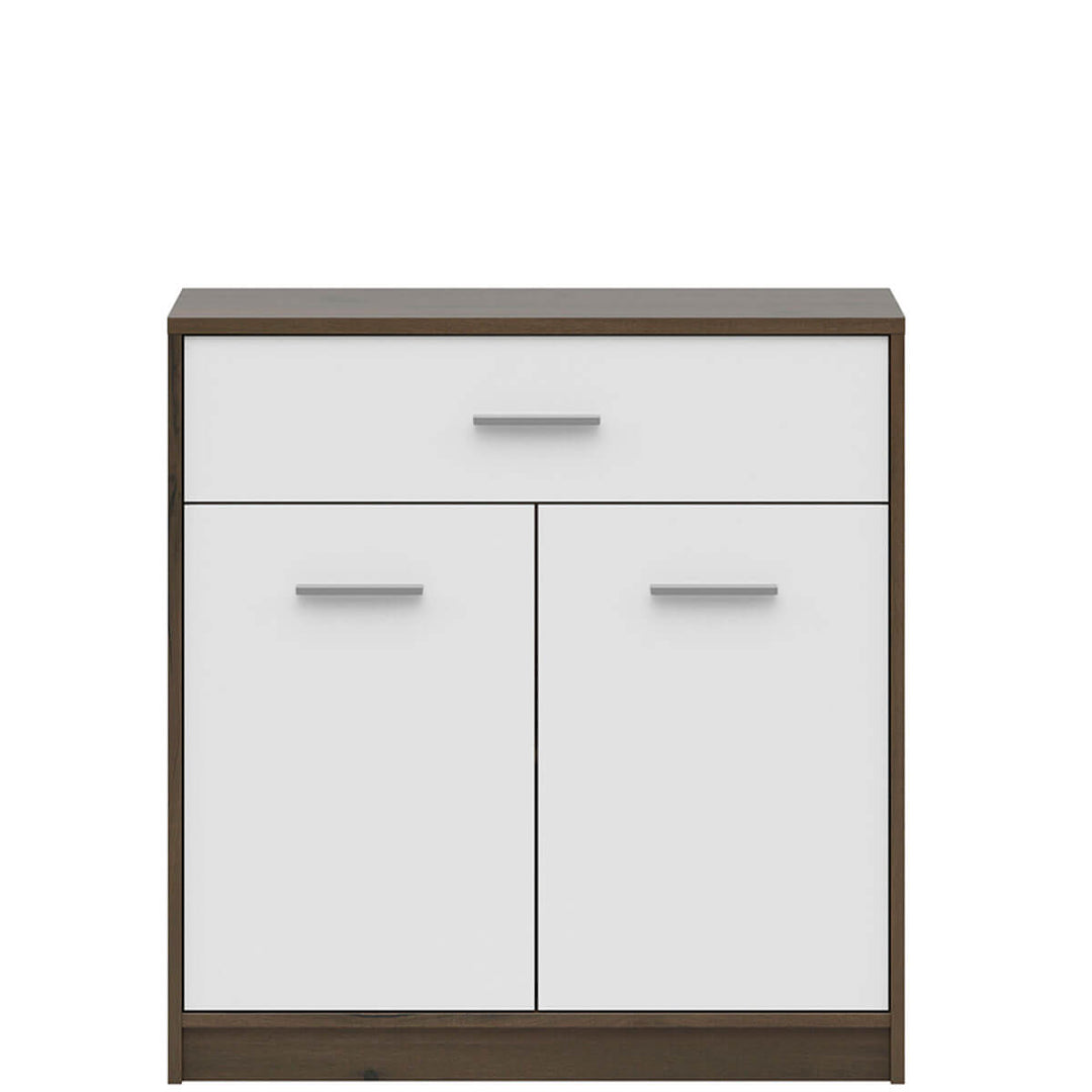 Фото тумби NEPO PLUS BRW KOM2D1S дуб шляхетний / білий