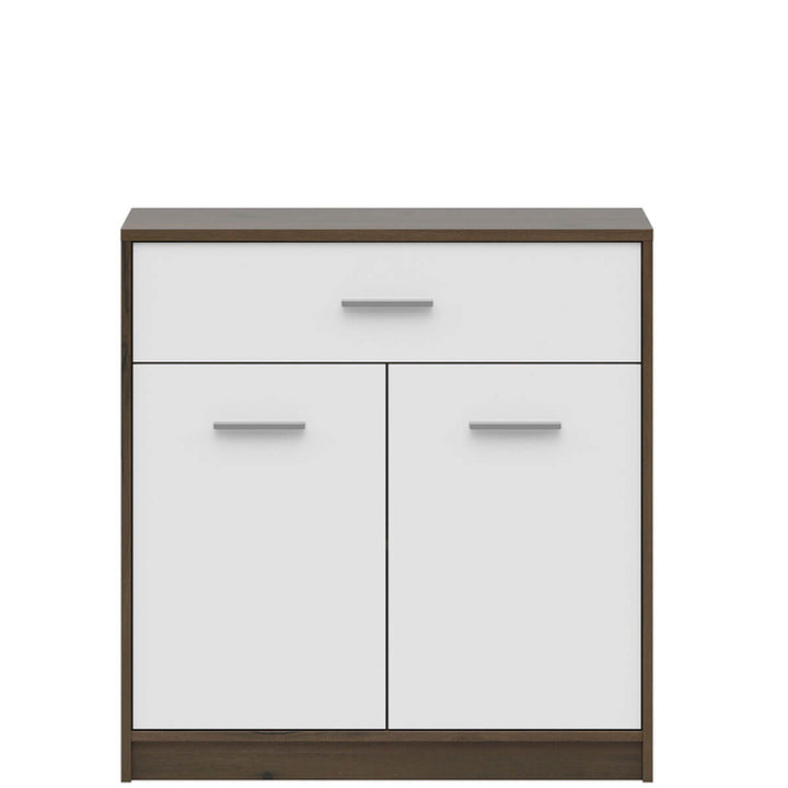 Фото тумби NEPO PLUS BRW KOM2D1S дуб шляхетний / білий