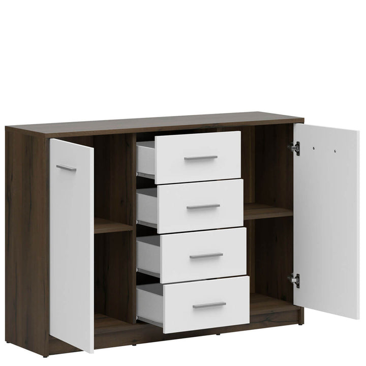 Фото наповнення комода NEPO PLUS BRW KOM2D4S дуб шляхетний / білий