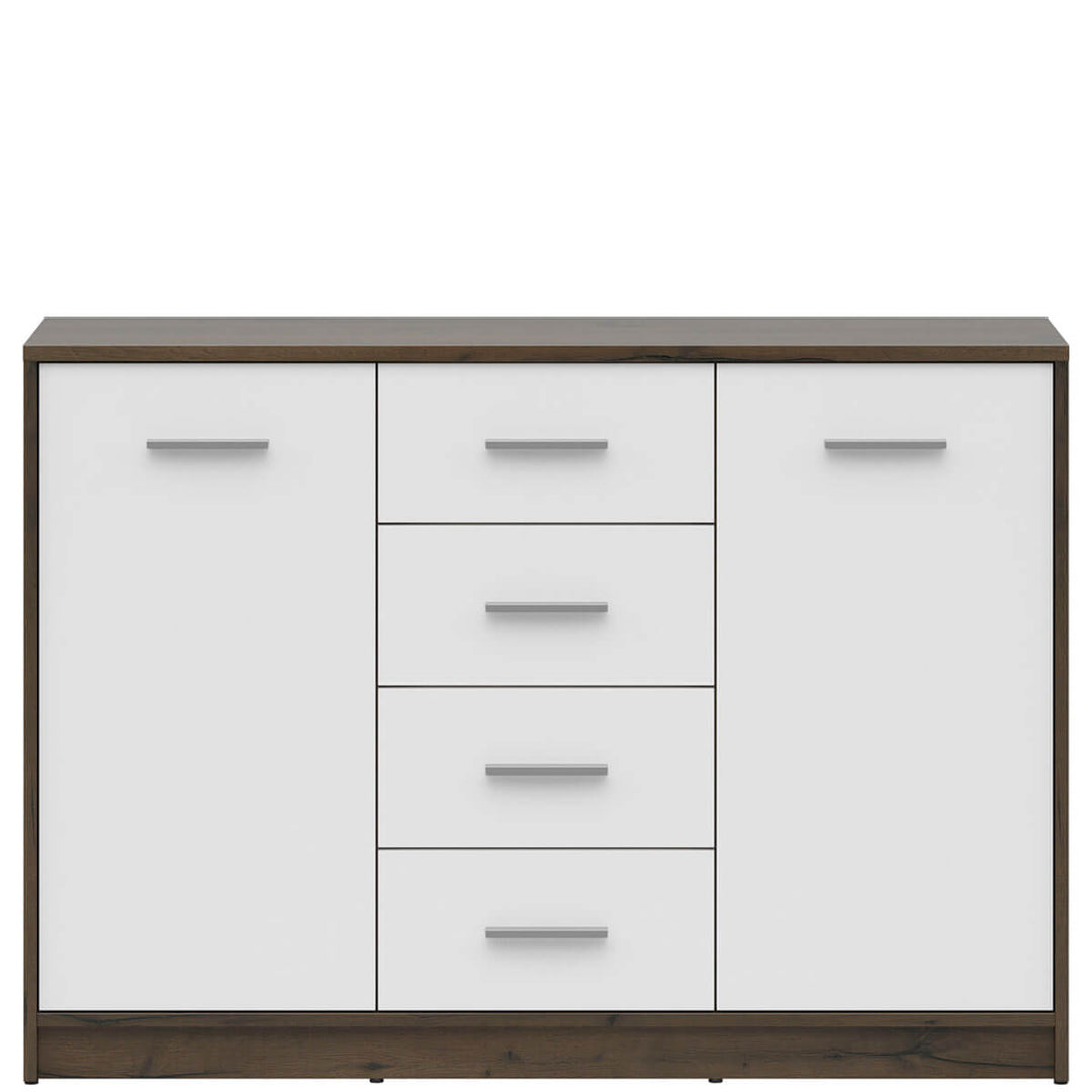 Фото комода NEPO PLUS BRW KOM2D4S дуб шляхетний / білий