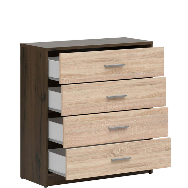 Фото наповнення комода NEPO PLUS BRW KOM4S дуб шляхетний / дуб сонома