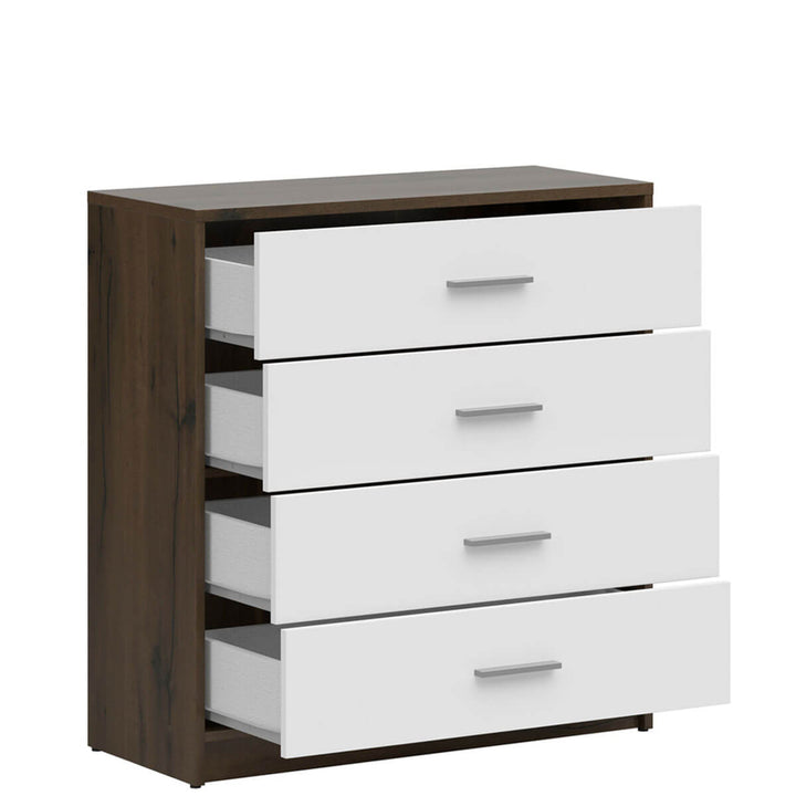 Фото наповнення комода NEPO PLUS BRW KOM4S дуб шляхетний / білий