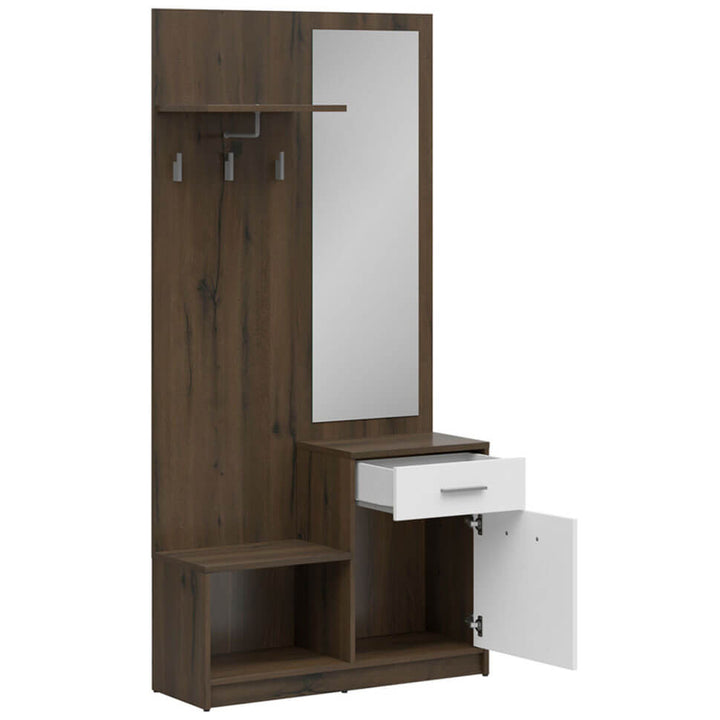 Фото наповнення міні-передпокою NEPO PLUS BRW PPK дуб шляхетний / білий