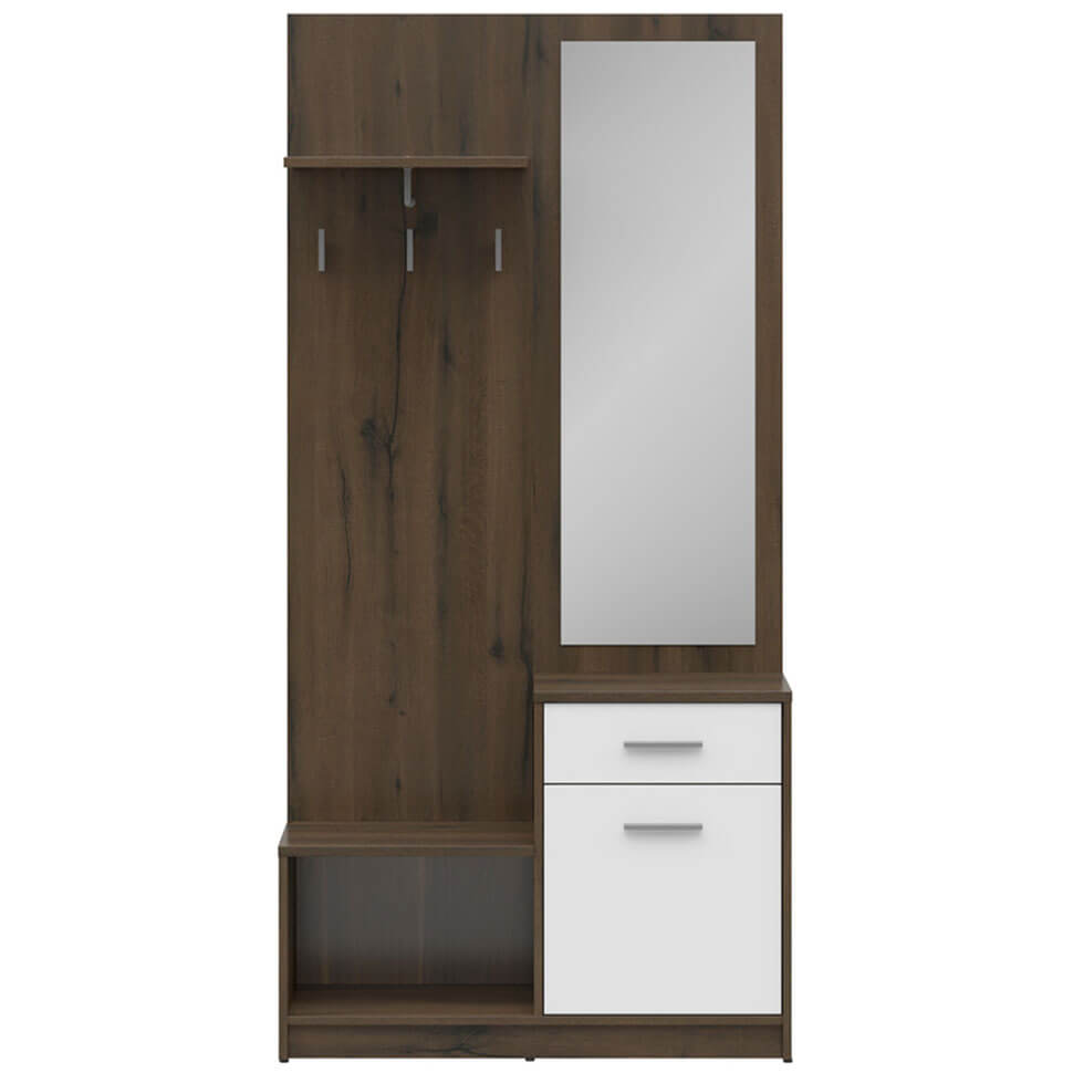 Фото міні-передпокою NEPO PLUS BRW PPK дуб шляхетний / білий