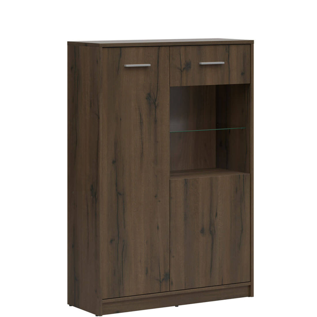 Фото вигляду збоку вітрини NEPO PLUS BRW REG1D1W/90 дуб шляхетний