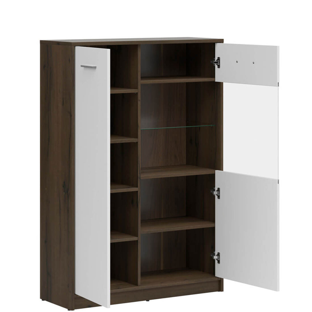 Фото наповнення вітрини NEPO PLUS BRW REG1D1W/90 дуб шляхетний / білий