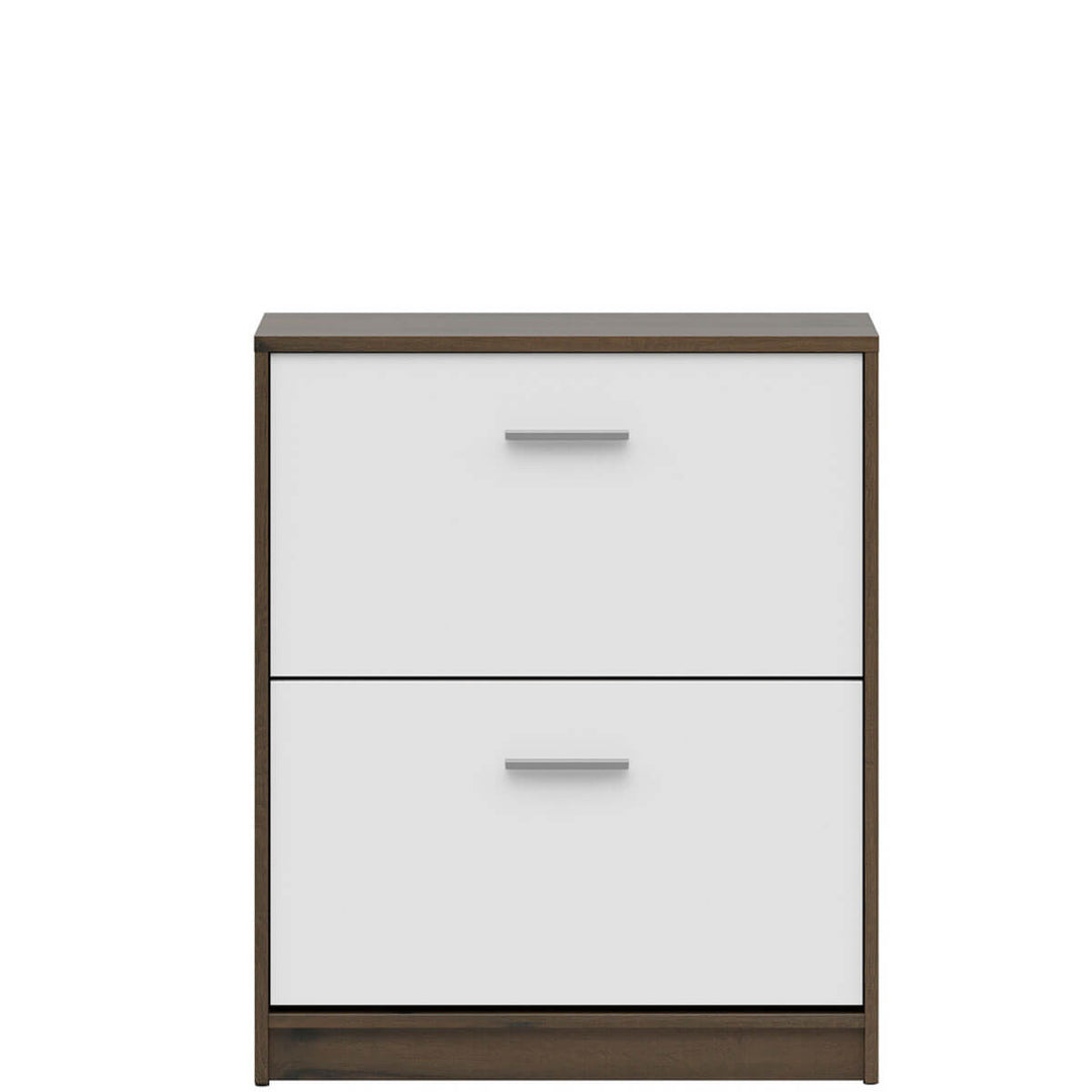 Фото тумби для взуття NEPO PLUS BRW SFB2K2 дуб шляхетний / білий