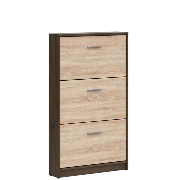 Фото вигляду збоку тумби для взуття NEPO PLUS BRW SFB3K дуб шляхетний / дуб сонома