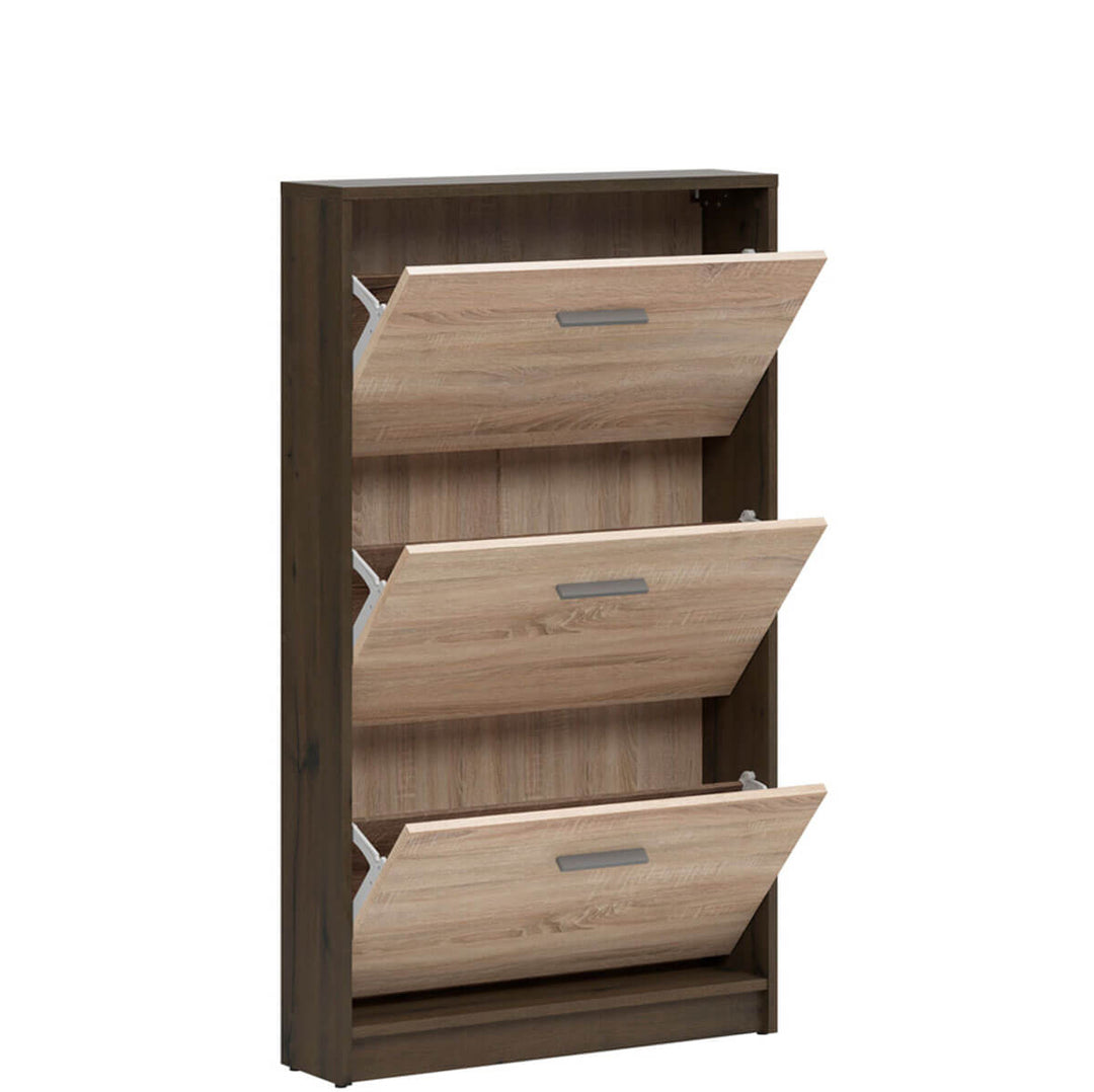 Фото наповнення тумби для взуття NEPO PLUS BRW SFB3K дуб шляхетний / дуб сонома