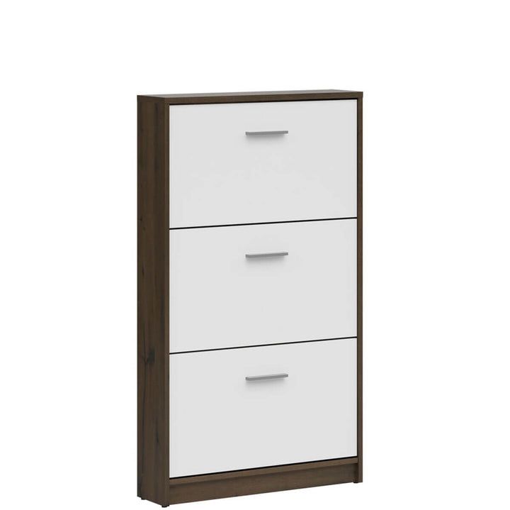 Фото вигляду збоку тумби для взуття NEPO PLUS BRW SFB3K дуб шляхетний / білий