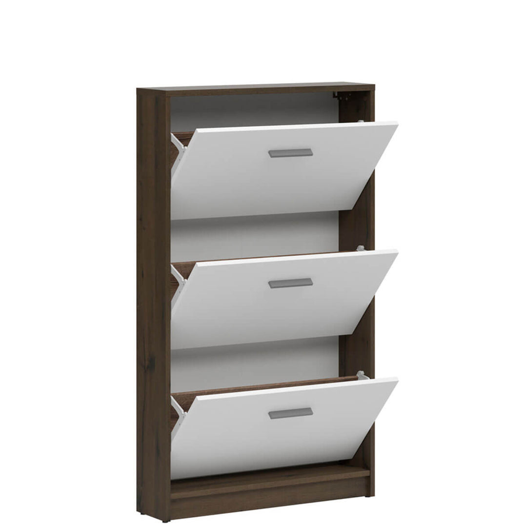 Фото наповнення тумби для взуття NEPO PLUS BRW SFB3K дуб шляхетний / білий