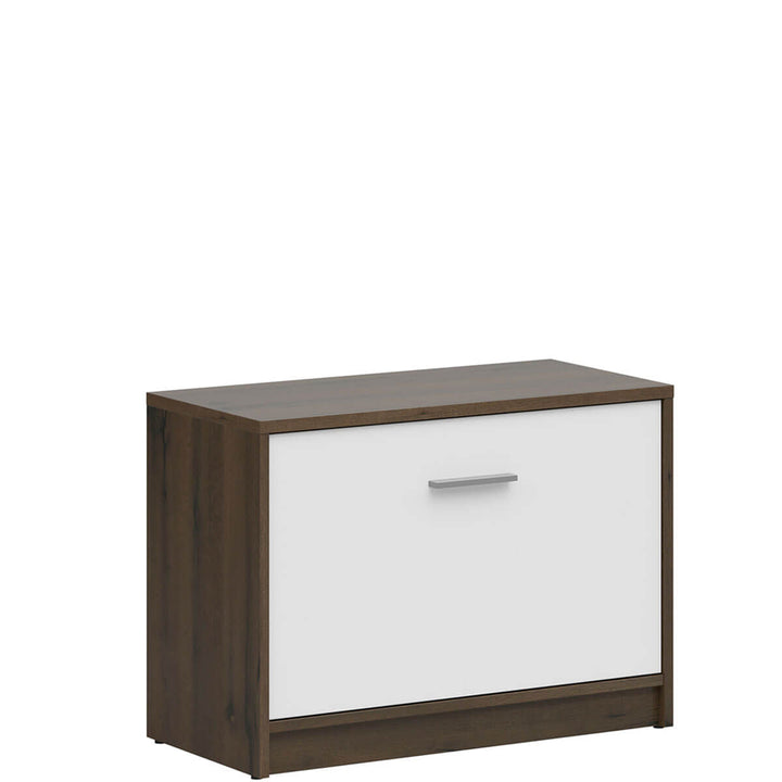 Фото вигляду збоку тумби для взуття NEPO PLUS BRW SFK1K дуб шляхетний / білий