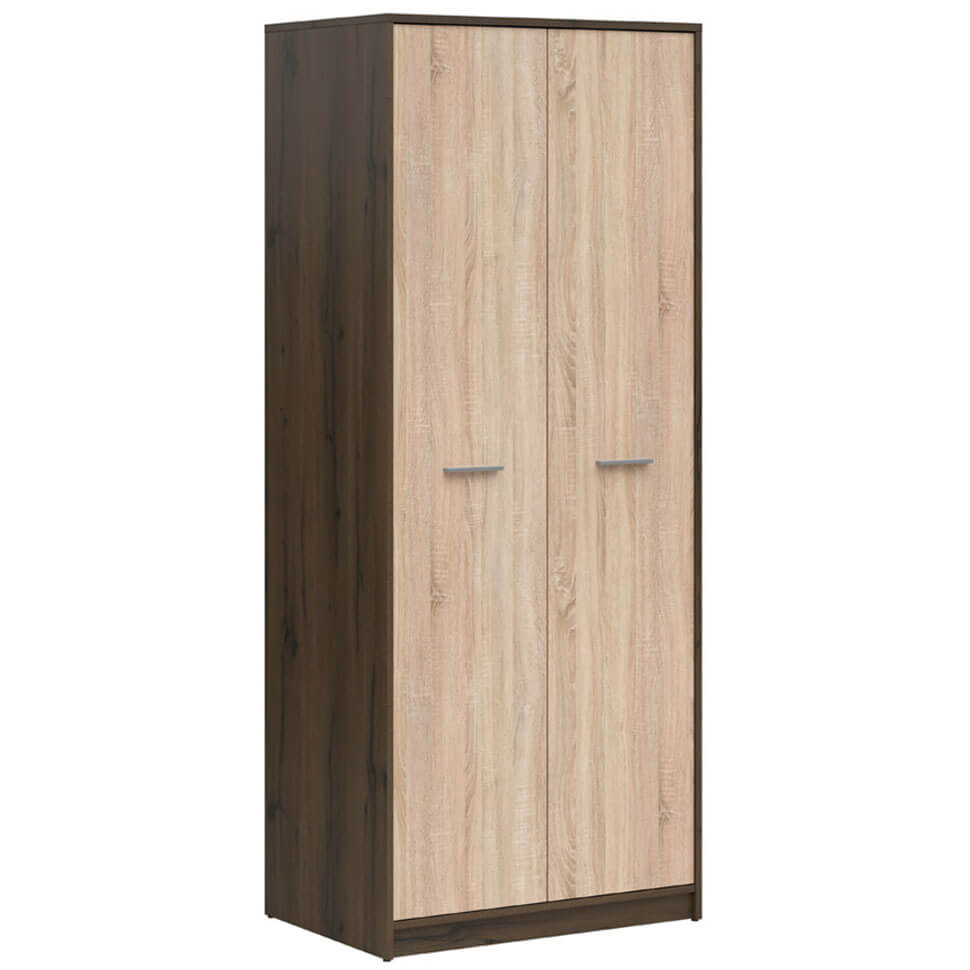 Фото вигляду збоку шафи NEPO PLUS BRW SZF2D дуб шляхетний / дуб сонома