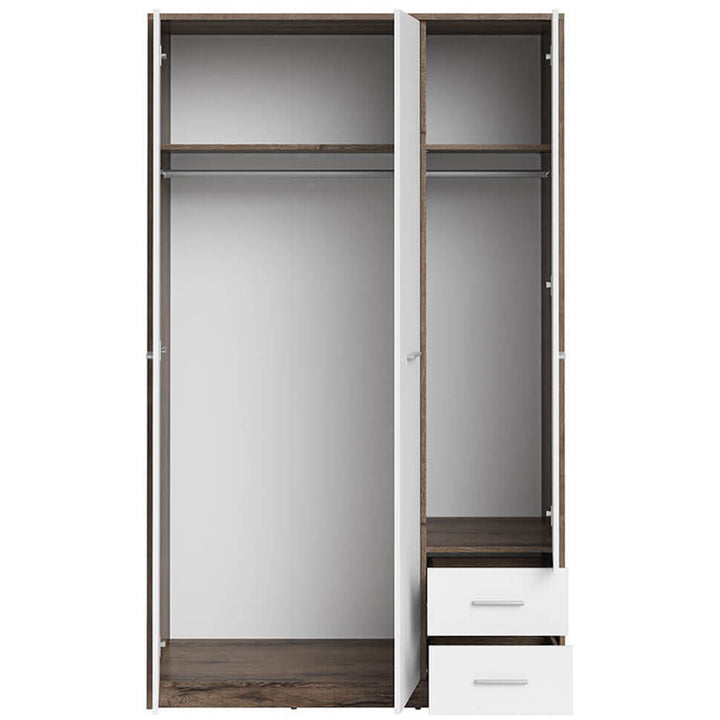 Фото наповнення шафи NEPO PLUS BRW SZF3D2S дуб шляхетний / білий