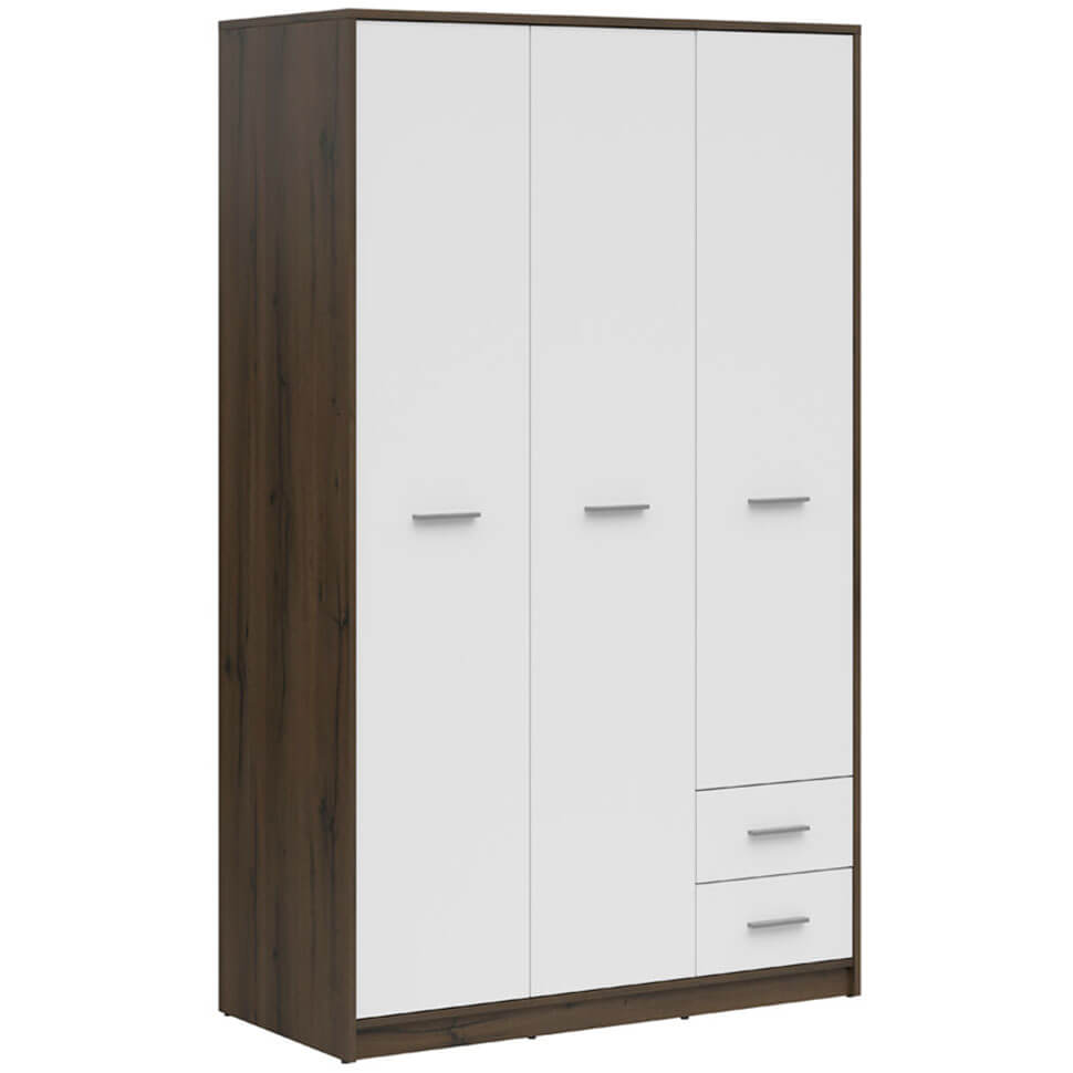 Фото вигляду збоку шафи NEPO PLUS BRW SZF3D2S дуб шляхетний / білий