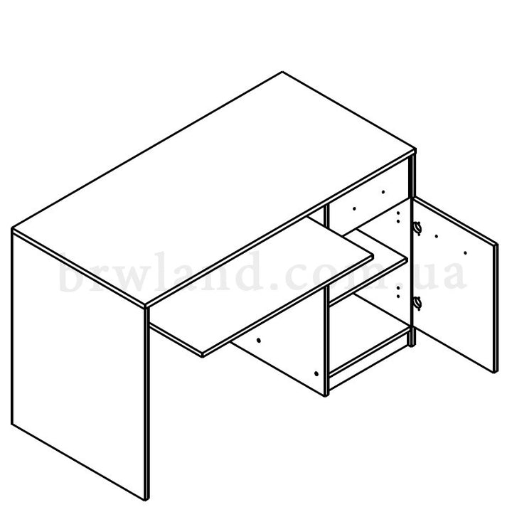 На фото схема наповнення письмового столу BIU120 НЕПО ГЕРБОР