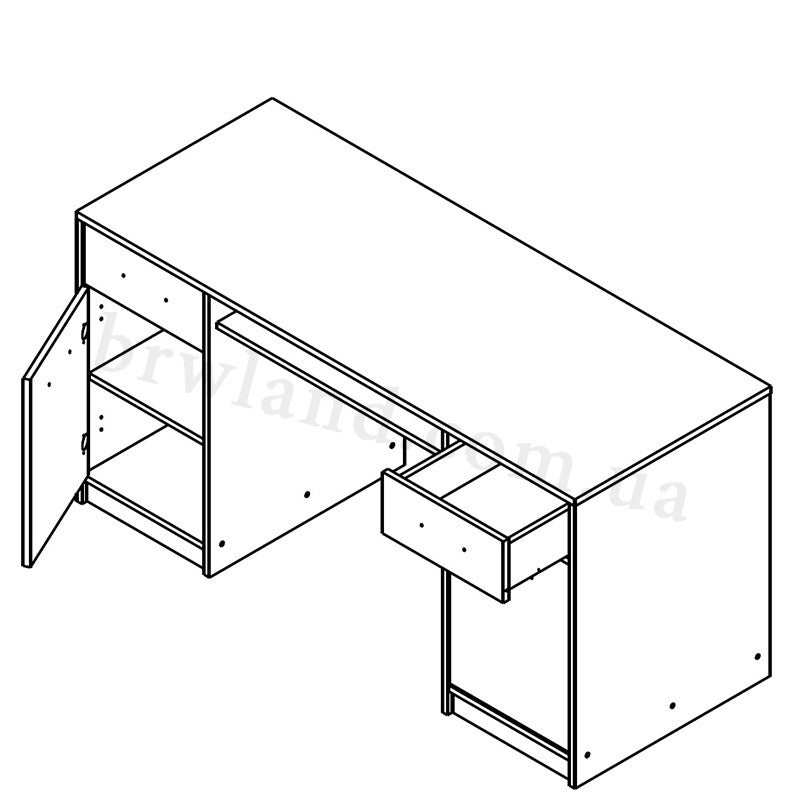 На фото схема наповнення письмового столу BIU150 НЕПО ГЕРБОР