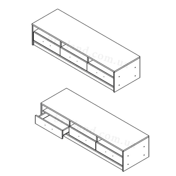 На фото схема тумби під телевізор RTV3SN НЕПО ГЕРБОР