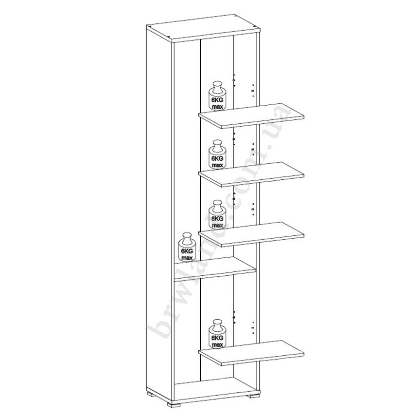 На фото наповнення стелажу OFFICE LUX REG/53/220 BRW