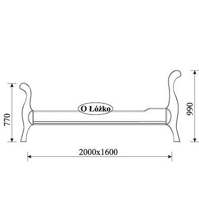 На фото схема з розмірами ліжка 160 ORFEUSZ TARANKO O-160